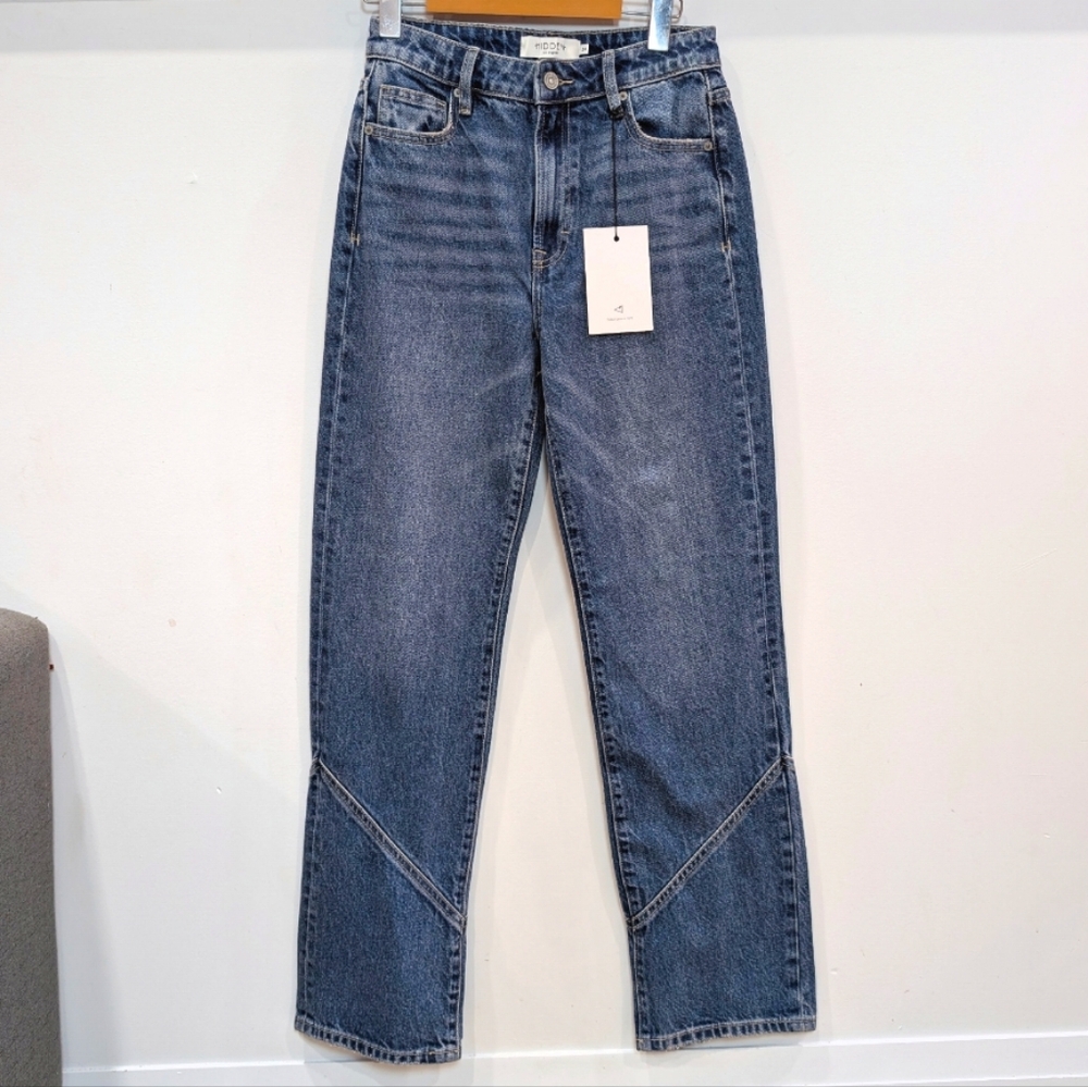HIDDEN | Women's Medium Wash Ella High Rise Classic Straight Jeans - Picture 4 of 8